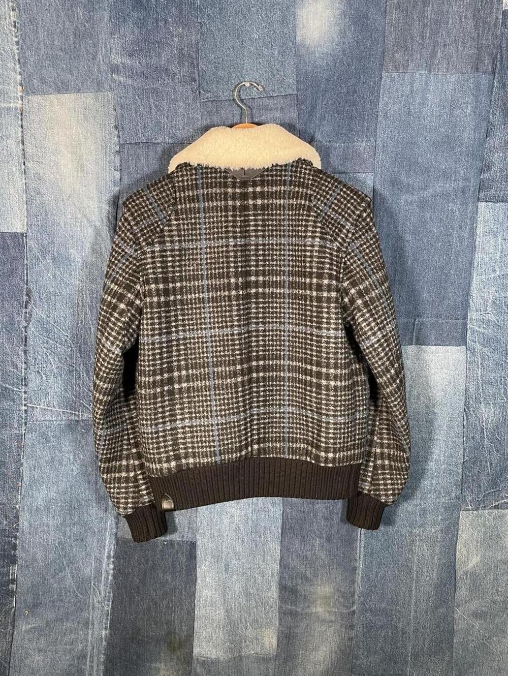 COACH Plaid Shearling Collar Bomber Jacket - Picture 3 of 3